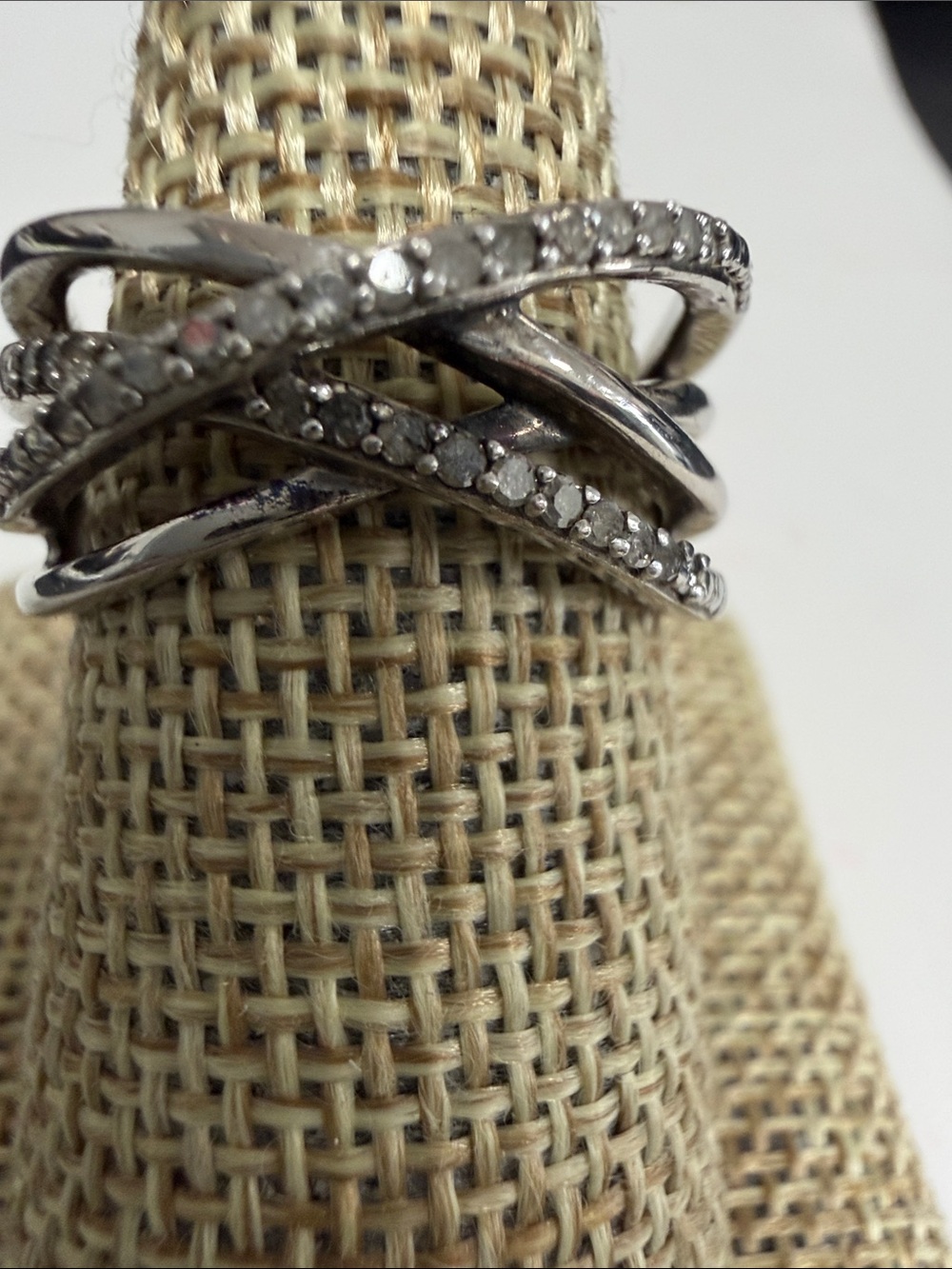Sterling Silver Diamond Ring size 9